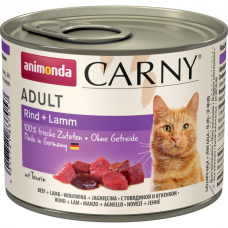 Консервы для взрослых кошек ANIMONDA CARNY ADULT беззерновые с говядиной и ягненком 200г