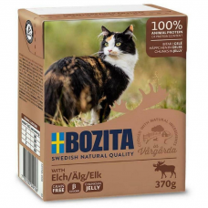 Влажный корм для кошек всех возрастов BOZITA ELK беззерновой с мясом лося в желе 370г