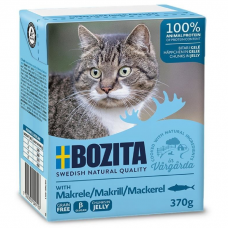 Влажный корм для кошек всех возрастов BOZITA MACKEREL беззерновой со скумбрией в желе 370г