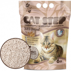 Наполнитель для туалета кошек CAT STEP TOFU ORIGINAL растительный комкующийся не ароматизированный