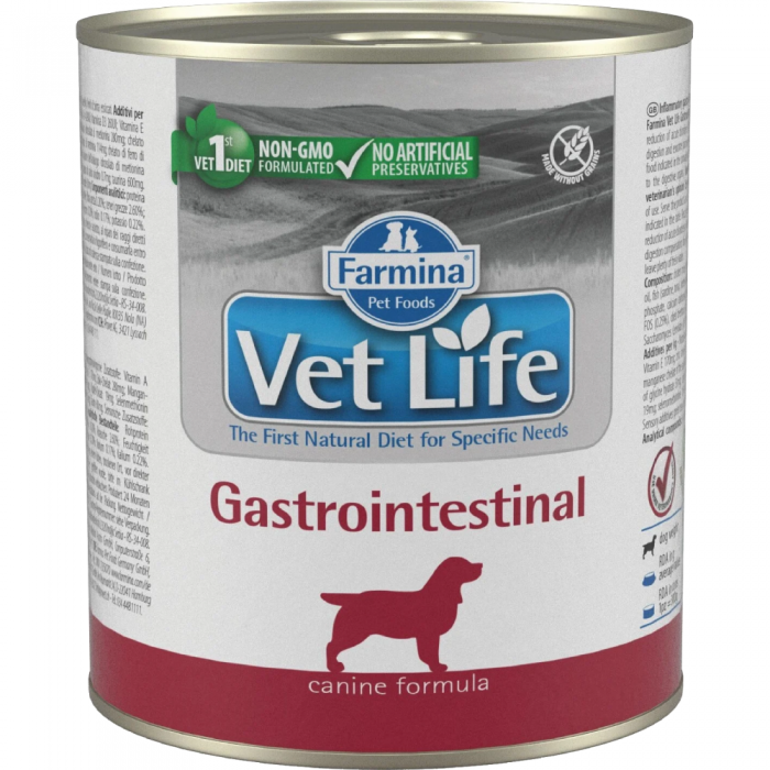 Лечебные консервы для собак FARMINA VET LIFE GASTROINTESTINAL для лечения заболеваний ЖКТ 300 г