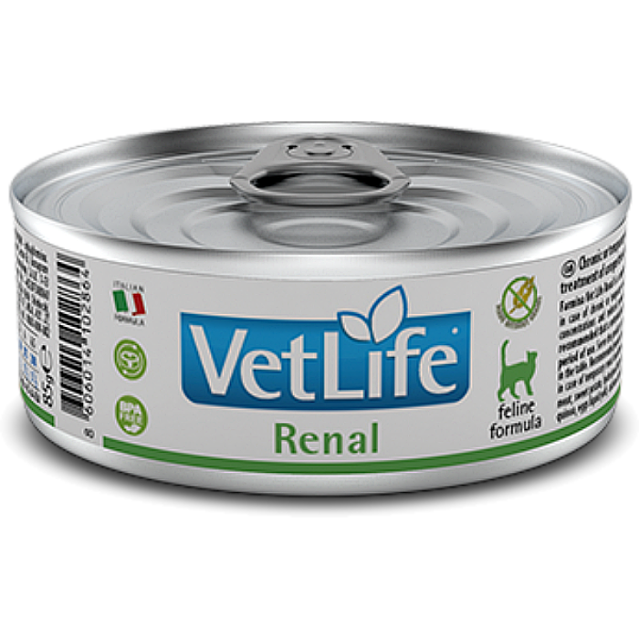 Лечебные консервы для кошек FARMINA VET LIFE RENAL для лечения заболеваний почек 85г