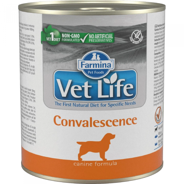 Лечебные консервы для собак FARMINA VET LIFE CAT CONVALESCENCE в восстановительный период 300г