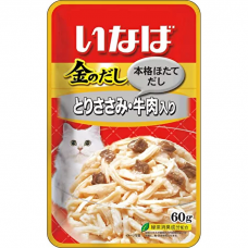 Консервы для кошек INABA KINNODASHI Куриное филе с говядиной пауч 60 г