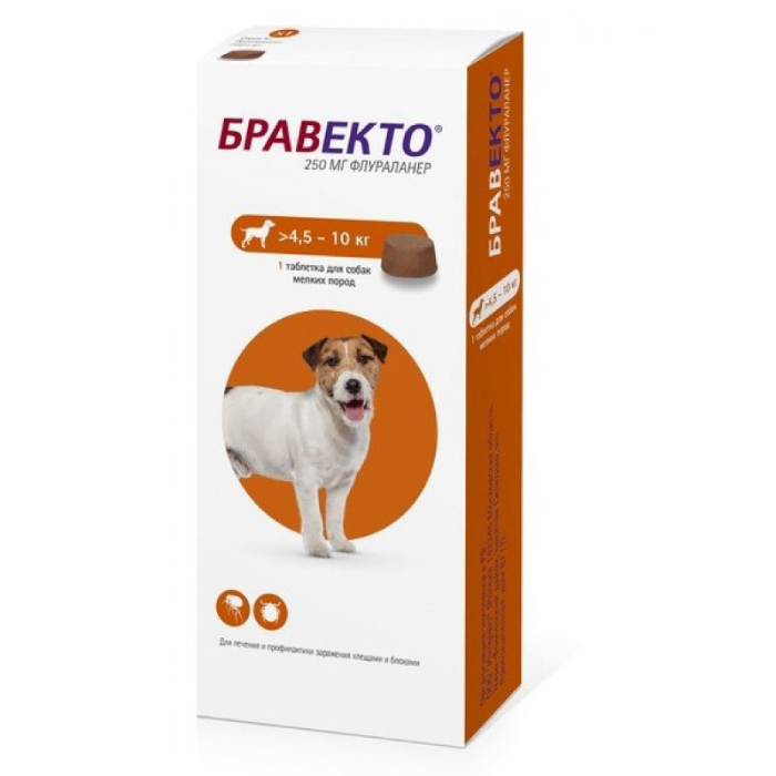 Фото - INTERVET БРАВЕКТО жевательная таблетка для собак 4.5-10 кг