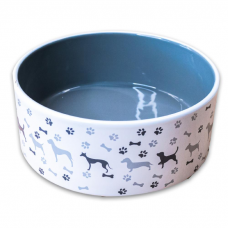 КЕРАМИКАРТ миска керамическая с рисунком для собак серая 350мл