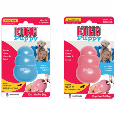 Игрушка для щенков KONG PUPPY S из натуральной резины особо прочная малая 7х4см голубая или розовая