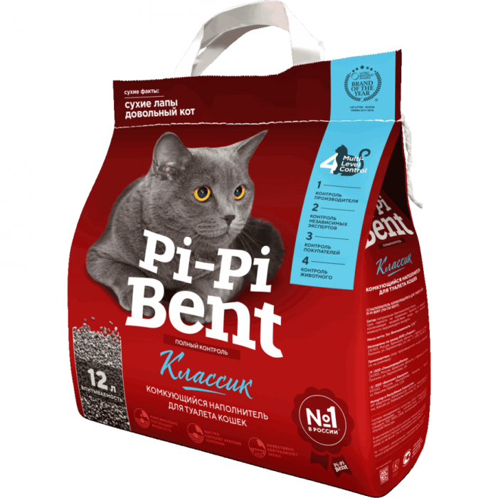 Наполнитель для туалета кошек PI-PI BENT КЛАССИК бентонитовый комкующийся 5 кг